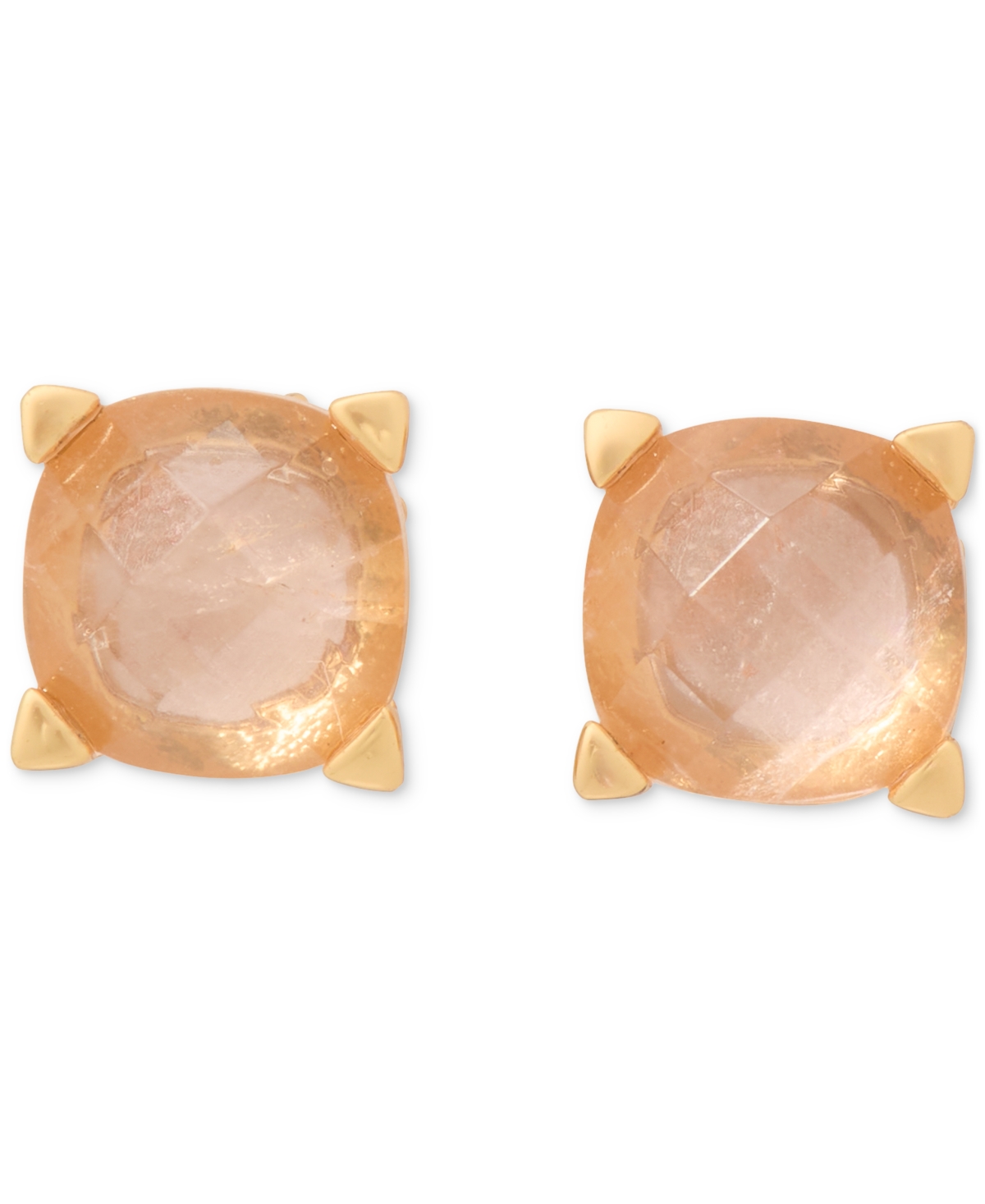 Kate Spade Gold-tone Color Cubic Zirconia Stud Earrings In Dusty Pink