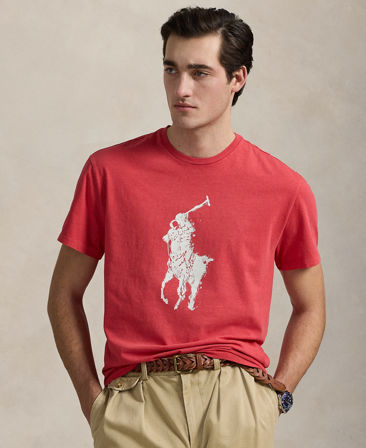 Polo Ralph Lauren Men's Classic-fit Big Pony Jersey T-shirt In Red