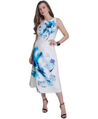 Halston - Women's Floral-Print Fit & Flare Dress