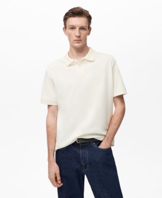 MANGO - Men's Message Cotton Polo Shirt