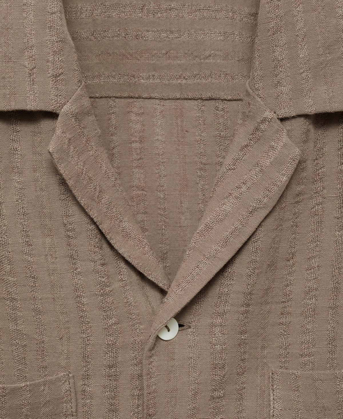 Mango Men's Slim-fit Cotton-blend Shirt In Khaki