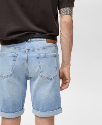 Men's Slim-Fit Denim Bermuda Shorts