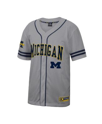 Men's Gray Michigan Wolverines Free Spirited Baseball Jersey