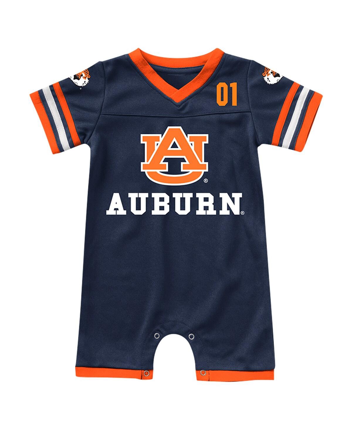 Colosseum Navy Auburn Tigers Bumpo Football Romper Shorts In Navy
