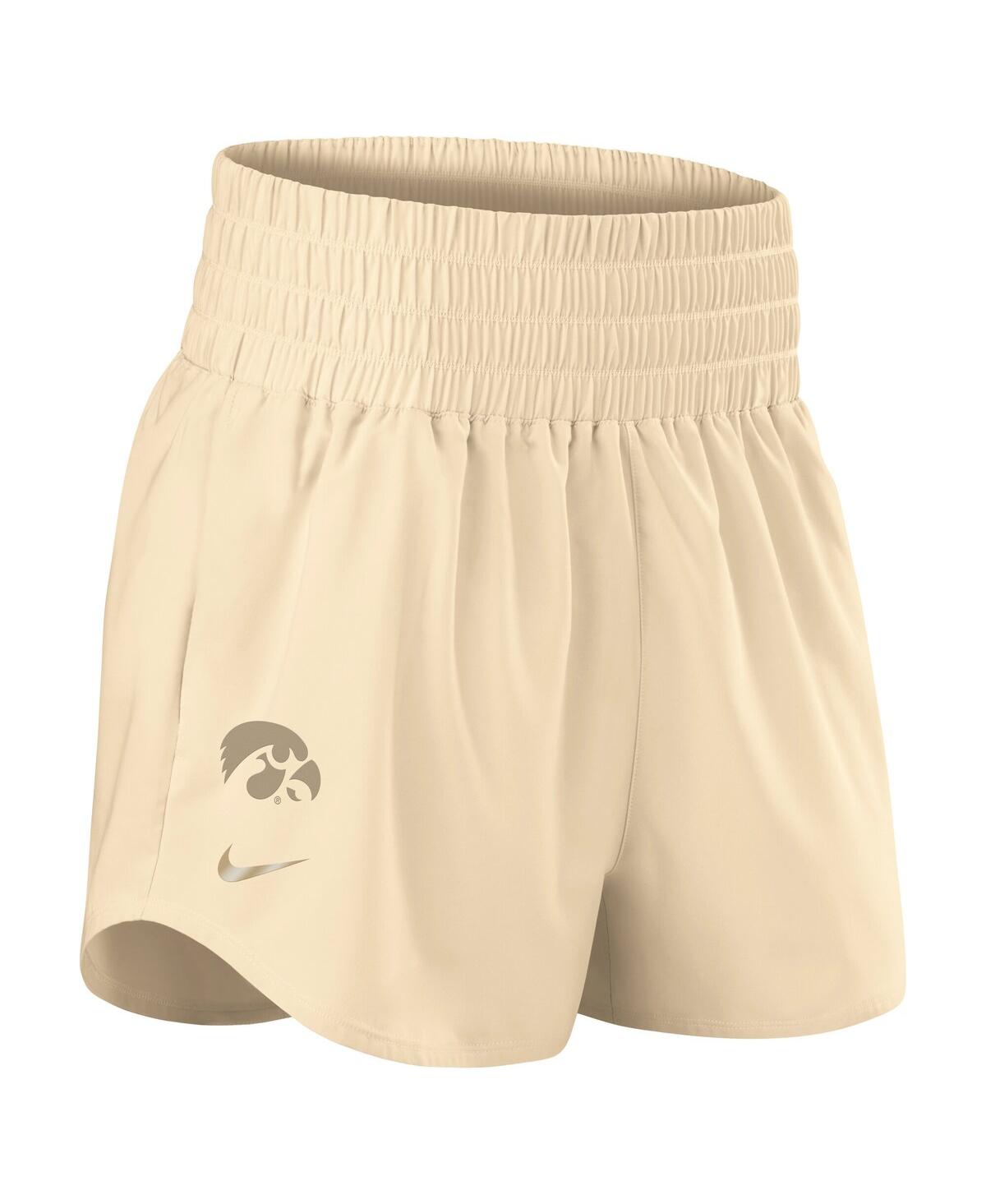 Nike Women's Beige Iowa Hawkeyes Performance One High-rise Shorts In Beige