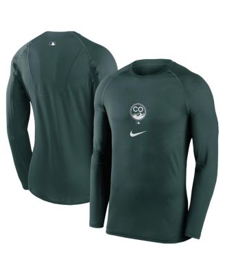 Nike - Men's Green Colorado Rockies City Connect Base Layer Raglan Long Sleeve Performance T-Shirt