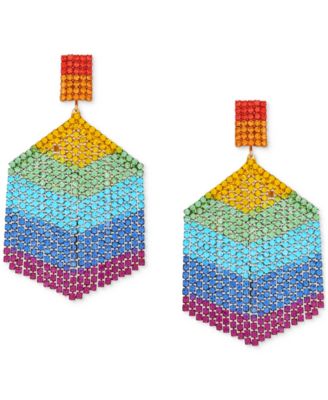 GUESS - Mixed Stone Hexagon Chandelier Earrings