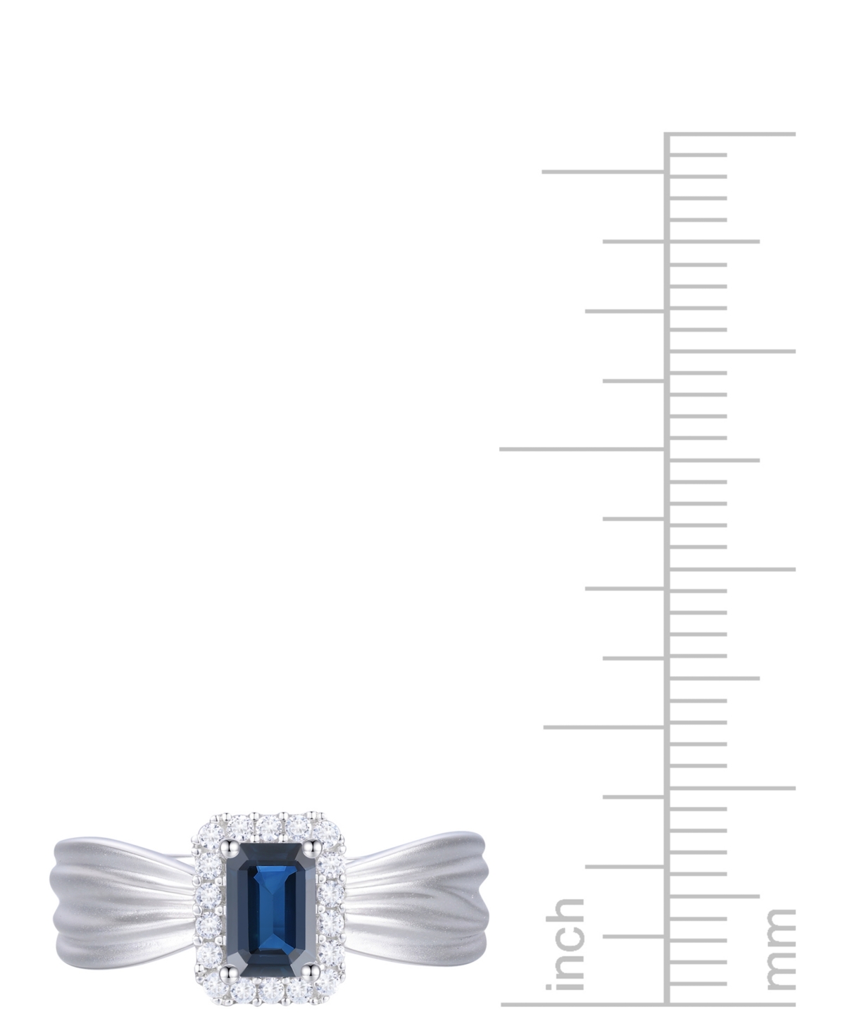 Macy's Emerald (5/8 Ct. T.w.) & Diamond (1/6 Ct. T.w.) Halo Ring In 14k Gold (also In Ruby & Sapphire) In Sapphire