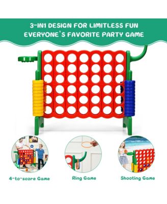 4-in-A Row Giant Game Set w/Basketball Hoop for Family