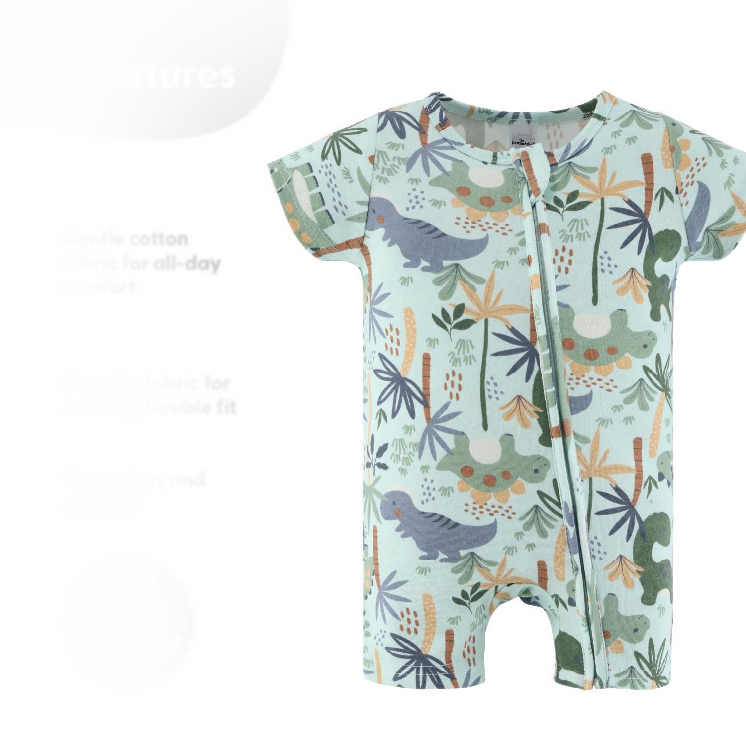 Baby Boys Rompers - 2 Pack, Green Dino