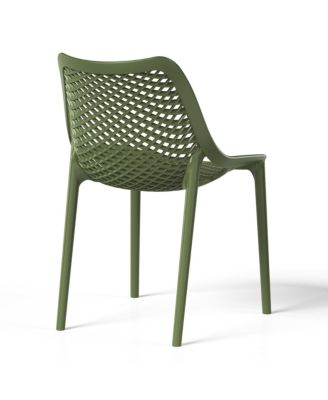 5-Piece Resin Square Patio Dining Table Set with Stackable Patio Dining Chairs