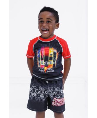 Little Boys Rash Guard and Swim Trunks Outfit Set