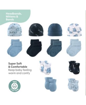 Newborn Layette Gift Set for Baby Boys or Girls, Blue and White Elephant, 30 Essential Pieces,