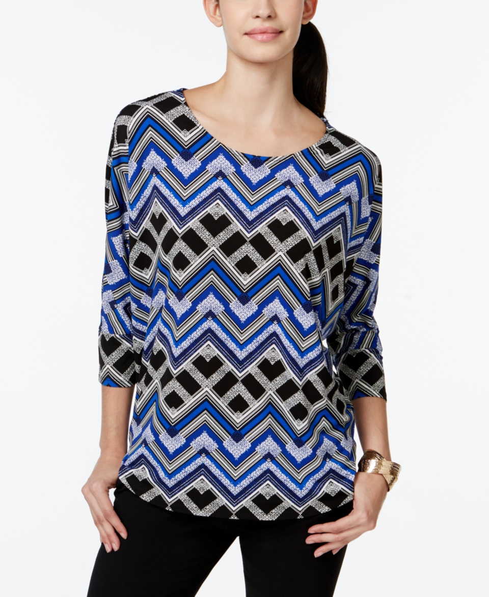 Alfani Printed Dolman Sleeve Top, Only at   Tops   Women   