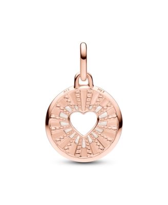 Rose Gold-Plated Hearts Medallion Charms