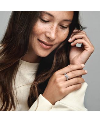 Sterling Silver Sparkling Overlapping Band Ring