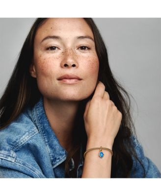 Gold-Plated Opalescent Blue Hamsa Hand Dangle Charms