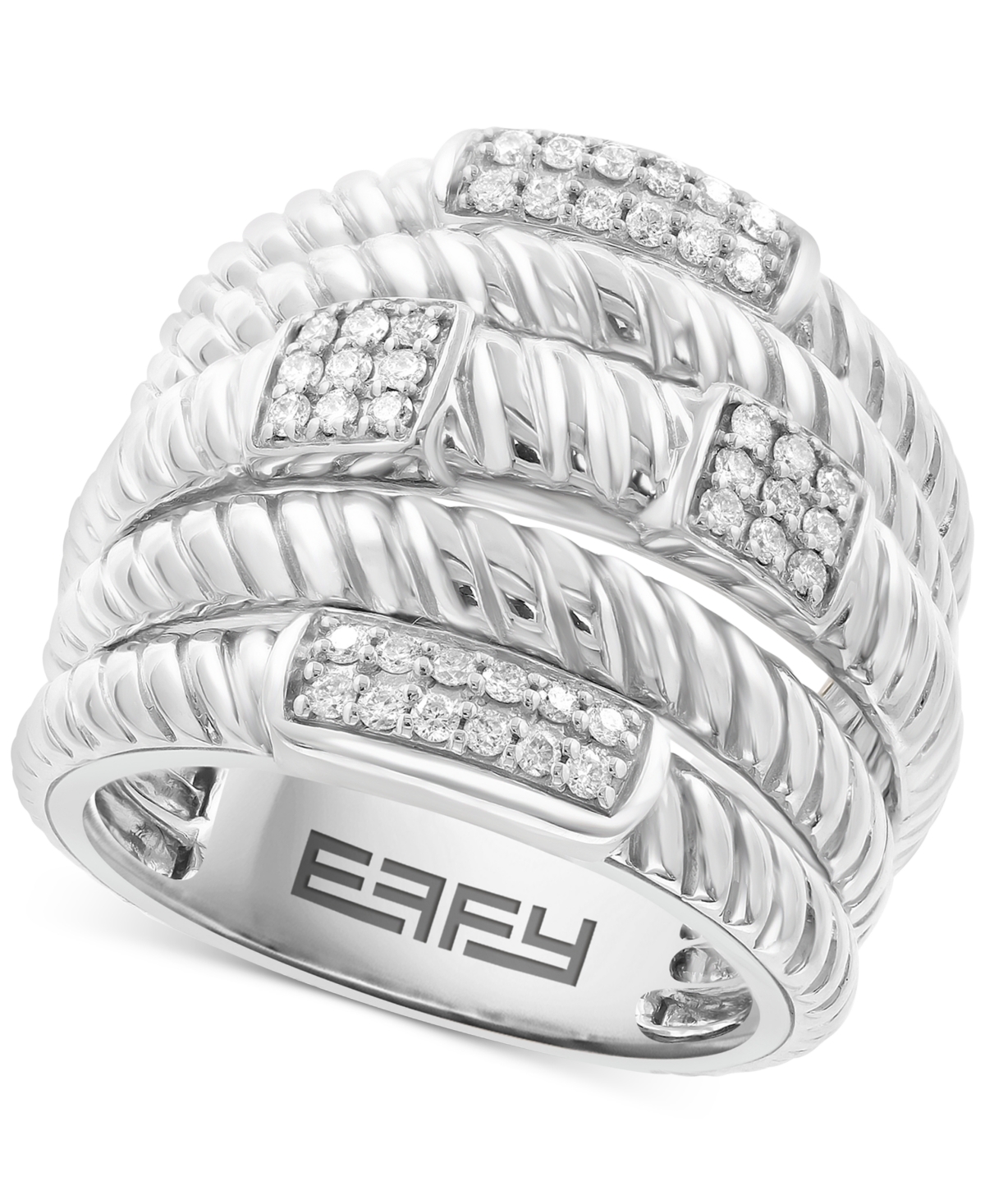 Effy Diamond Multi-Row Statement Ring (1/3 ct. t.w.) in Sterling Silver
