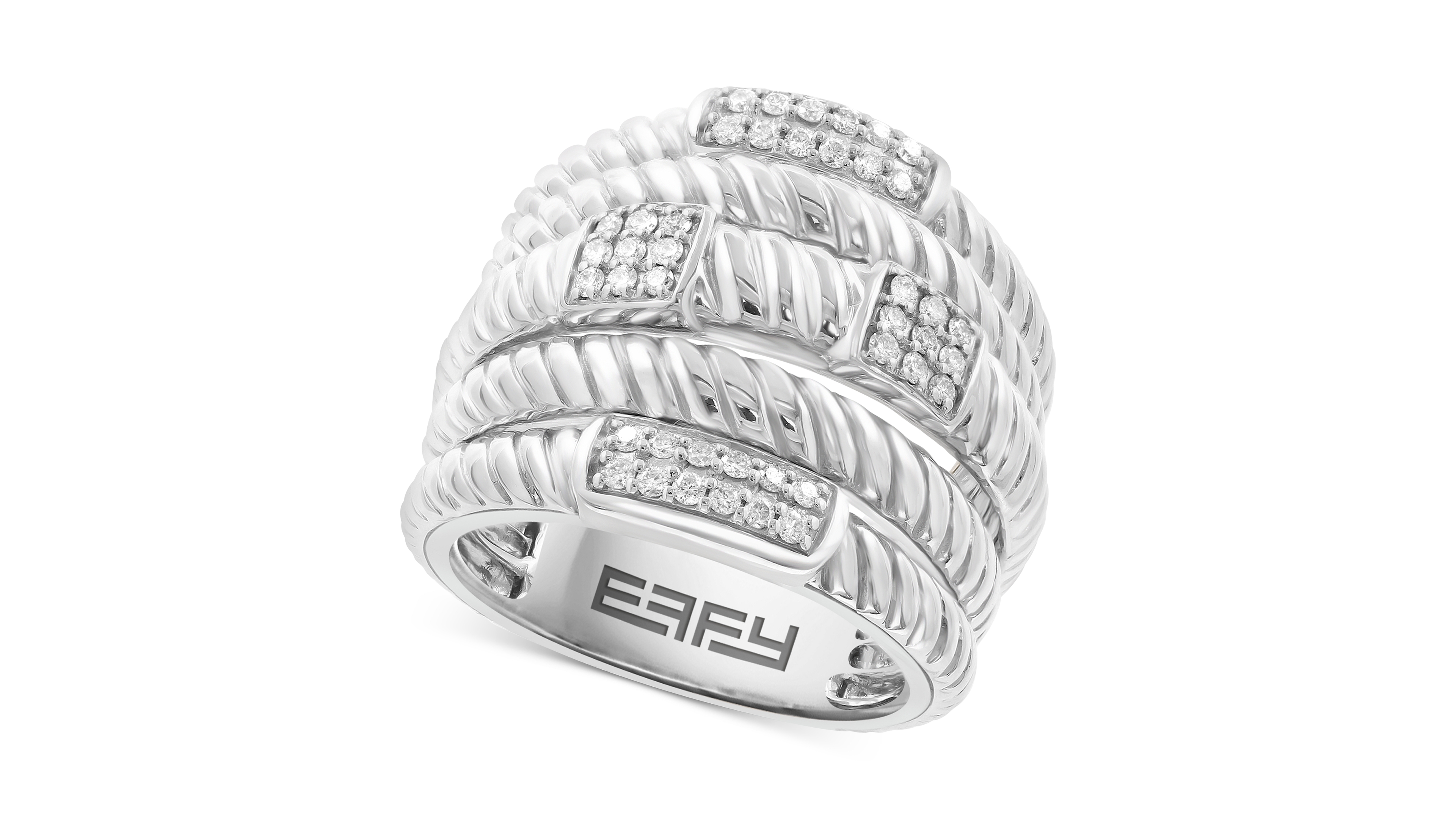 Effy Diamond Multi-Row Statement Ring (1/3 ct. t.w.) in Sterling Silver