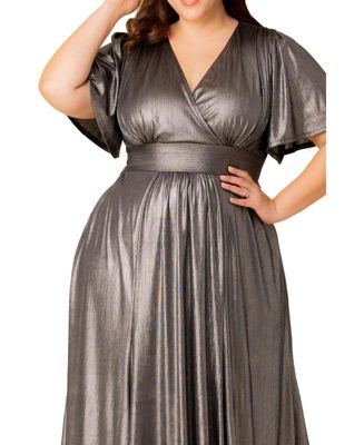 Plus Size Evania Metallic Evening Gown