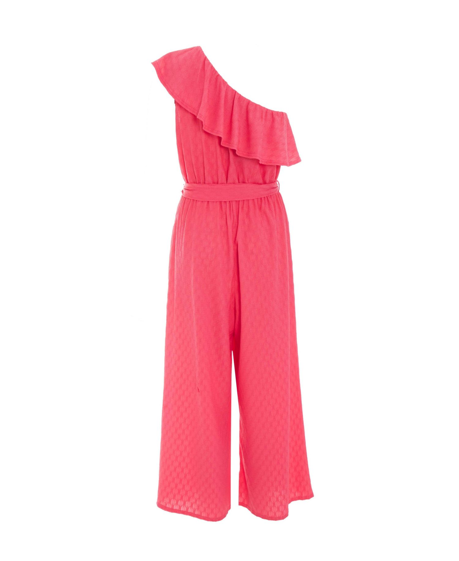 Women's Textured One Shoulder Culotte Jumpsuit