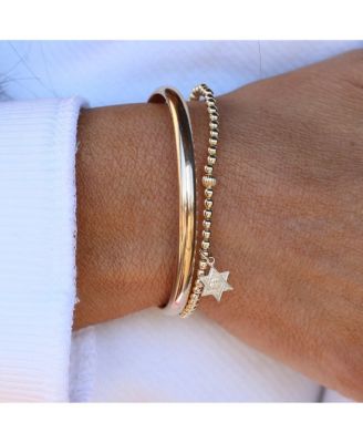 3mm Gold Filled Ball and Star of David Charm