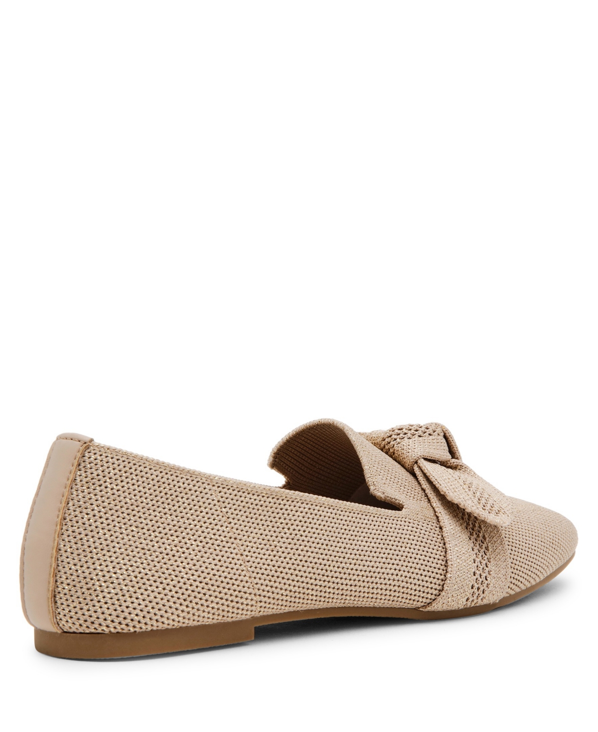 Anne Klein Women's Tanya Bow Knit Slip On Loafers In Gold Knit