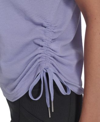 Women's Drawstring-Ruched Textured Top