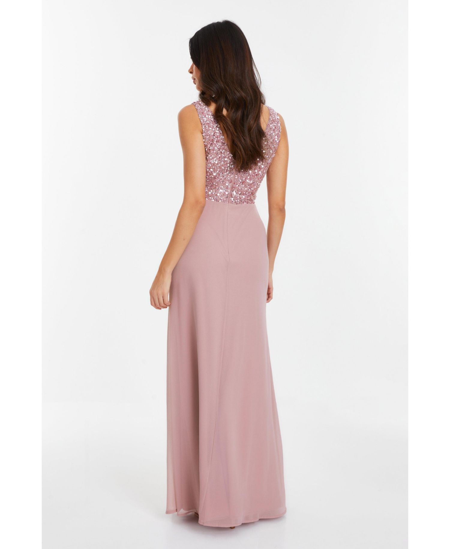 Women's Chiffon Embellished Wrap Maxi Dress