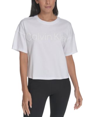 Calvin Klein - Women's Cotton Raised Logo Cropped T-Shirt