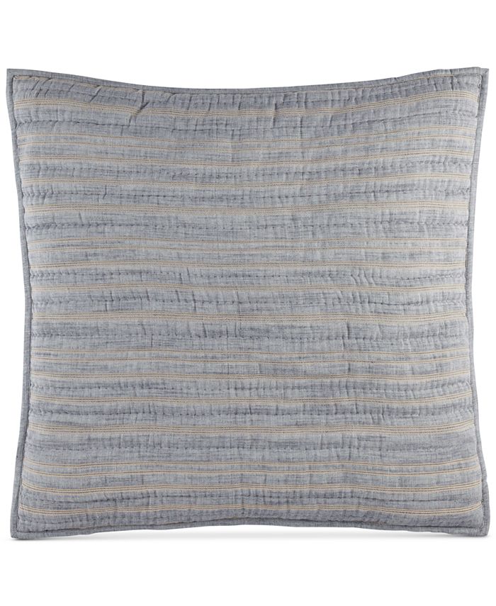Hotel Collection CLOSEOUT! Linen Stripe Quilted European Sham, Created