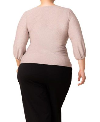 Plus Size Celeste Sparkle Faux Wrap Top