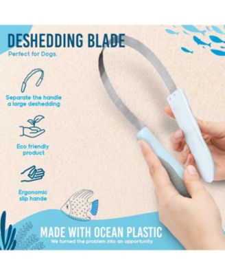 Blue Pet Deshedding Blade, Eco-Friendly Grooming Tool for Dogs and Cats