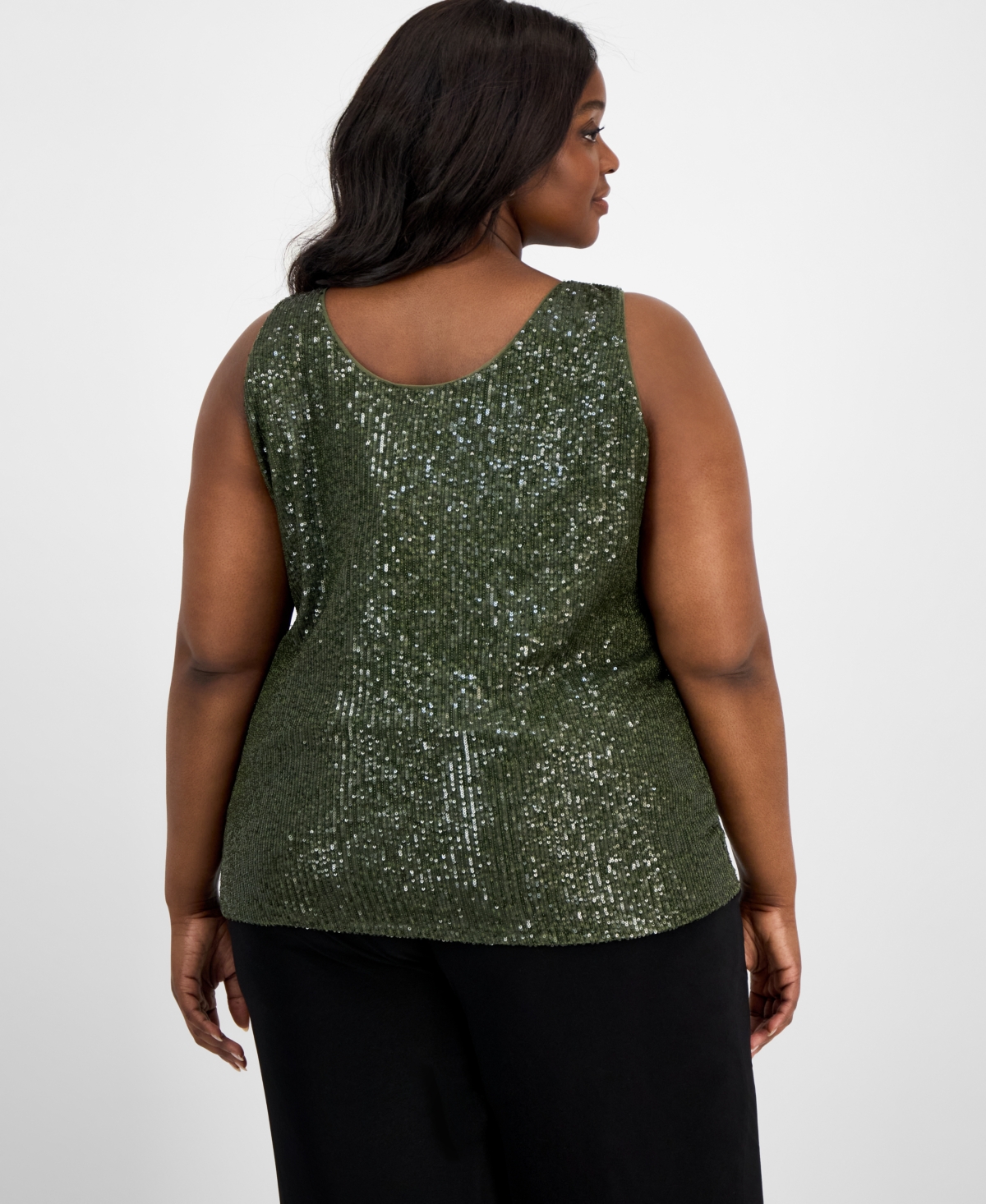 Anne Klein Plus Size Sequinned Sleeveless Top