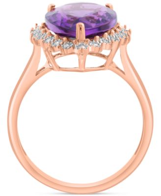 Diamond (1/10 ct. t.w.) & Amethyst (5-1/3 ct. t.w.) Ring in 14k Rose Gold