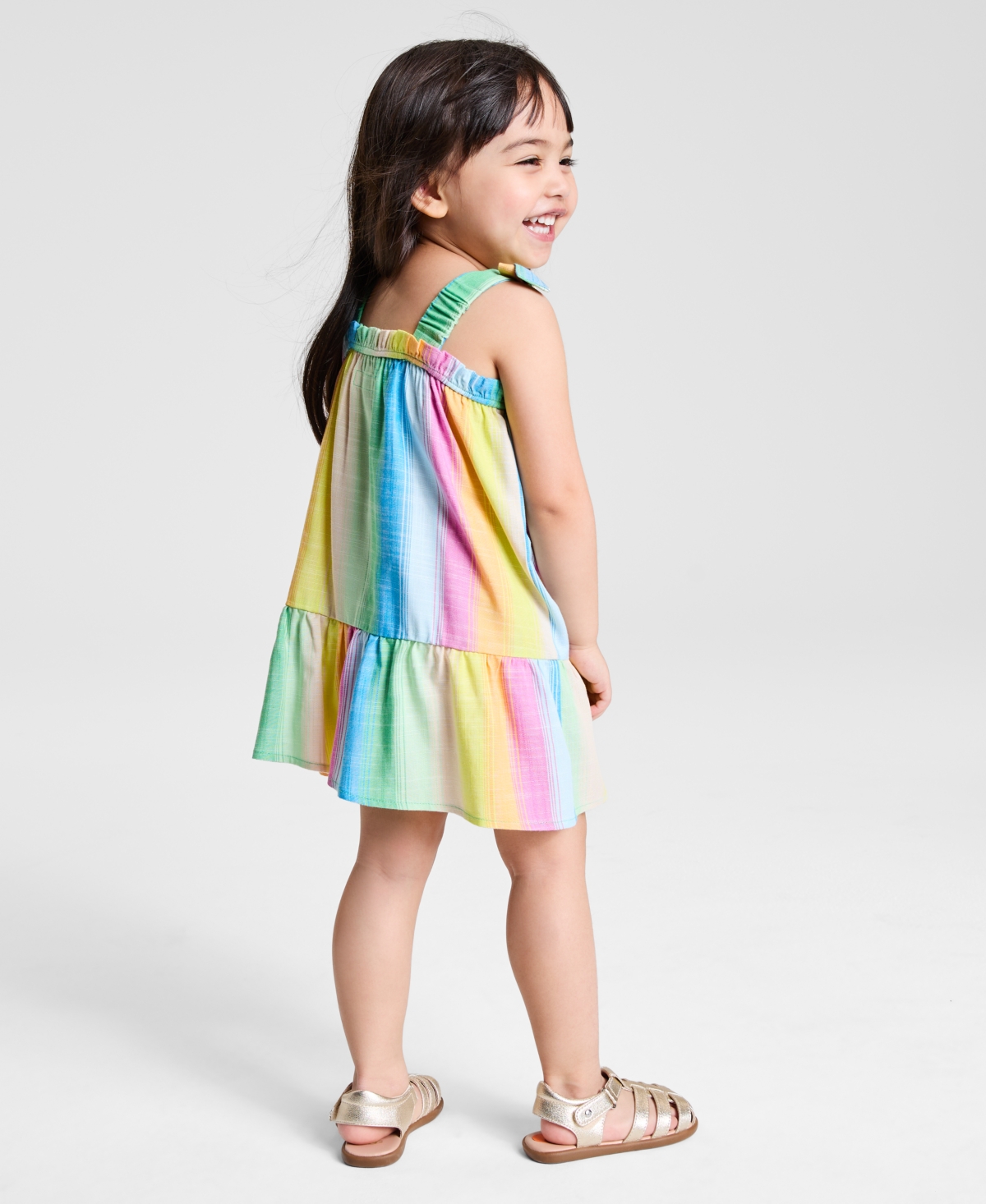 Epic Threads Toddler Girl Striped Bow Dress, Exclusively At Macy's In Multi
