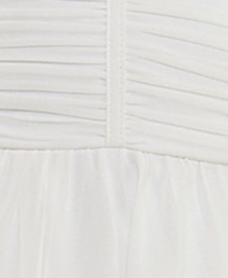 Juniors' Embellished-Strap Chiffon Fit & Flare Dress