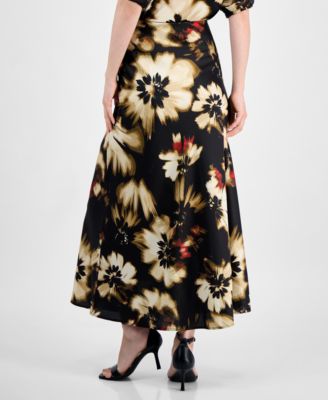 Women's Printed Pull-On Maxi Skirt