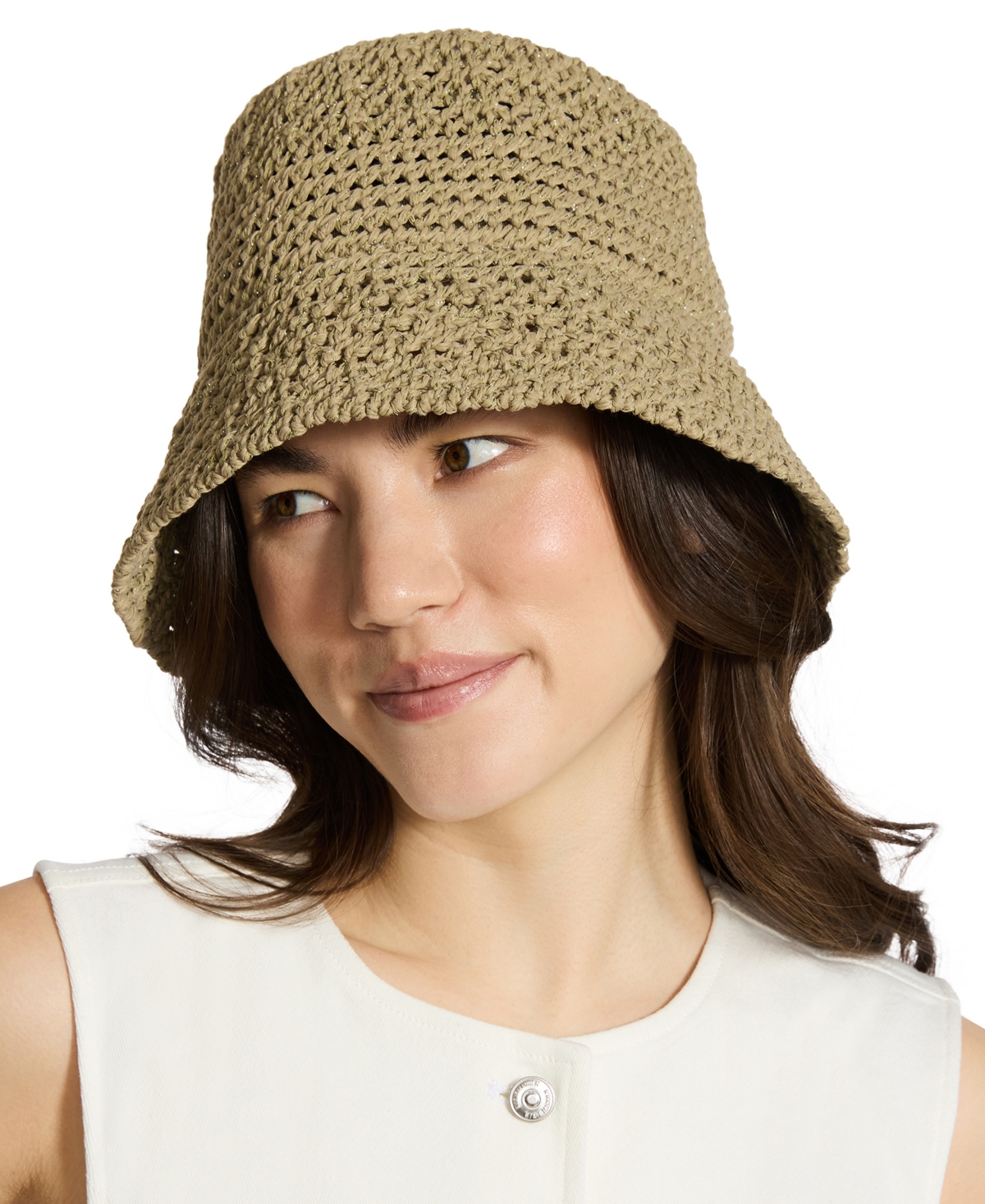 Steve Madden H-alex Metallic Knit Bucket Hat