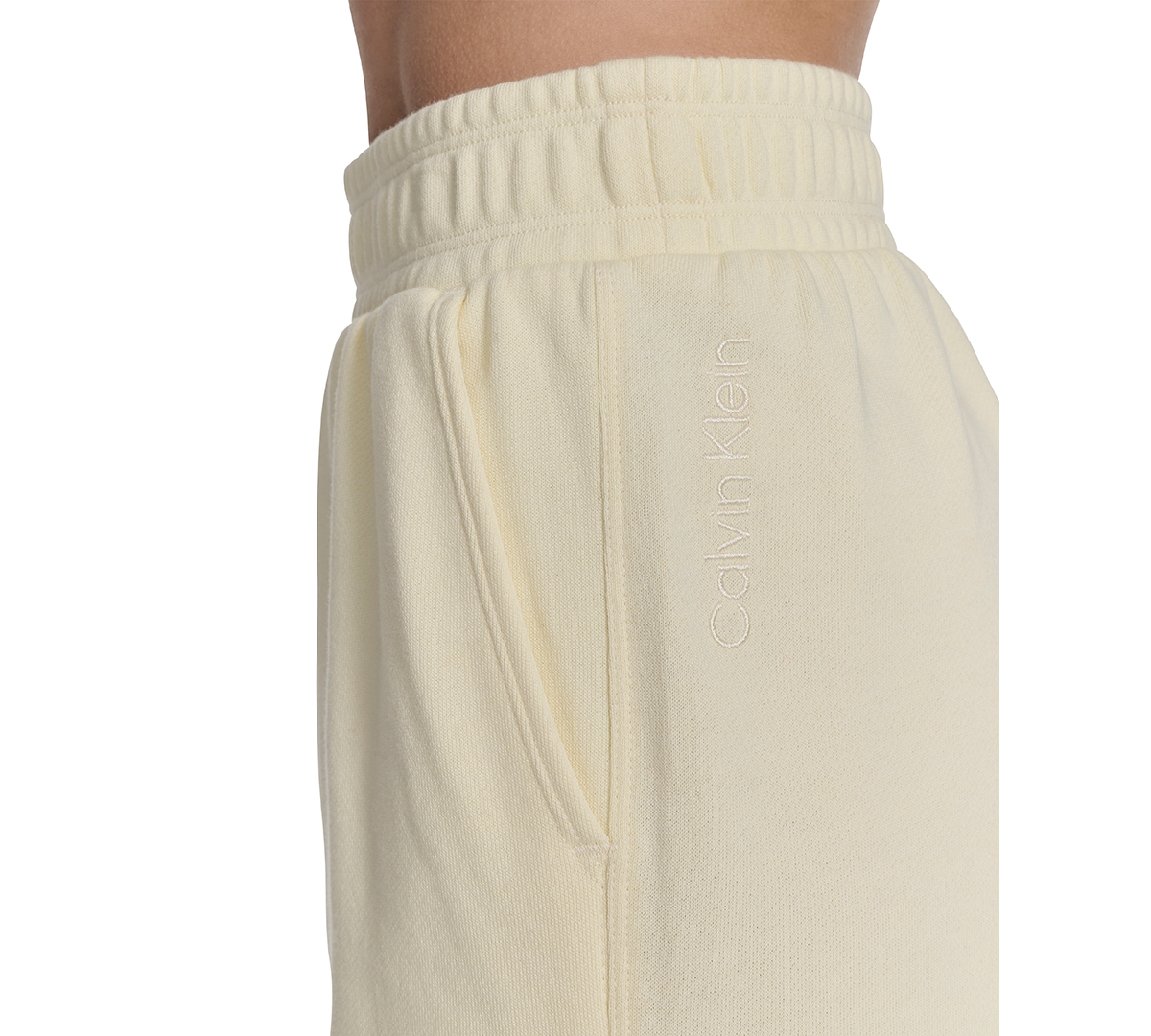 Calvin Klein Performance Women's French Terry Smocked-waist Shorts In Neutral