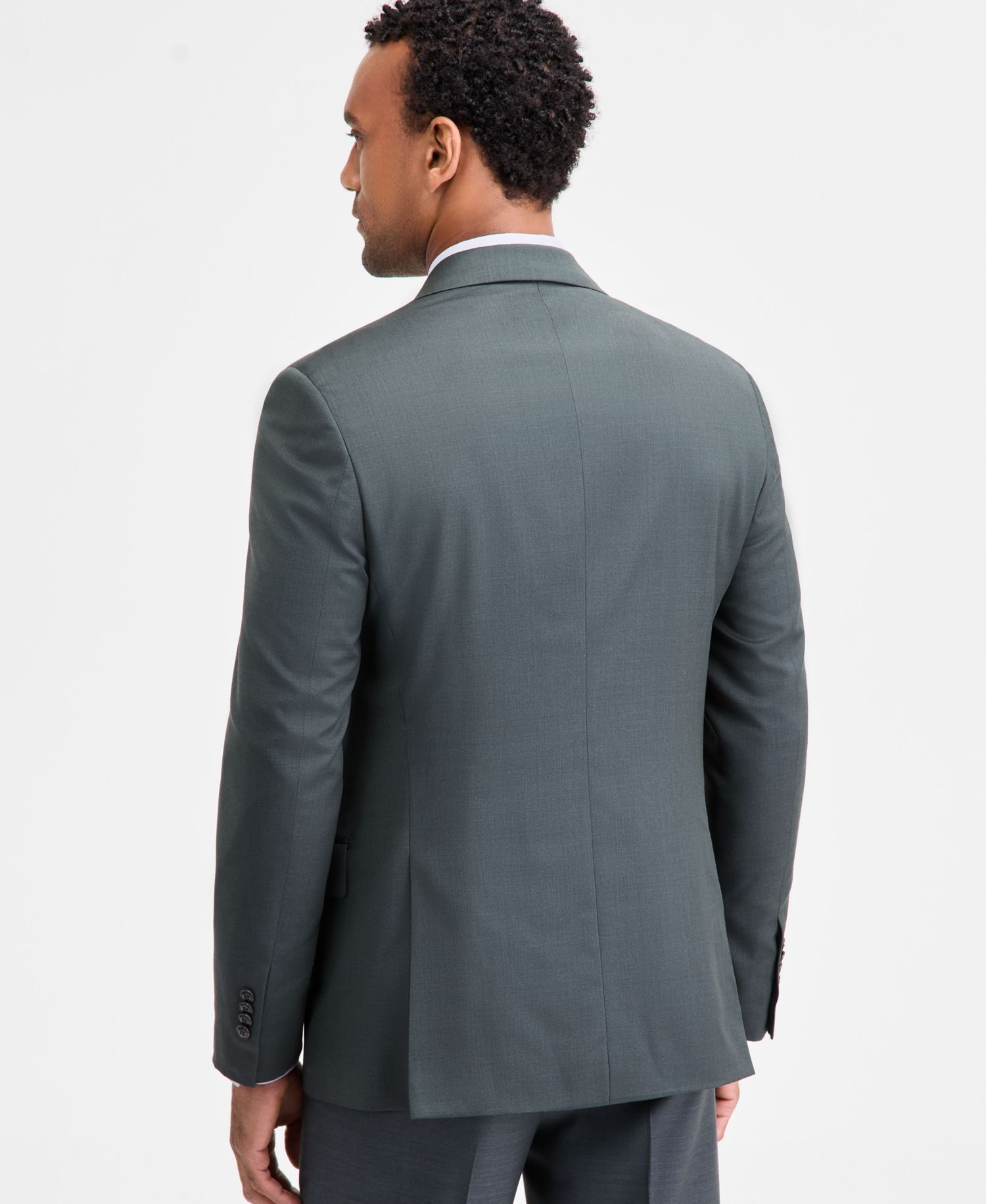 Men's Classic-Fit Fall Wool-Blend Stretch Plaid Suit Separate Jacket