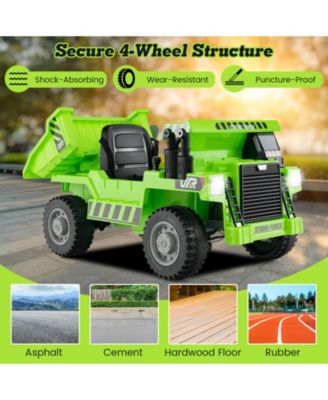 12V Kids Ride-On Dump Truck with Electric Dump Bed and Remote Control