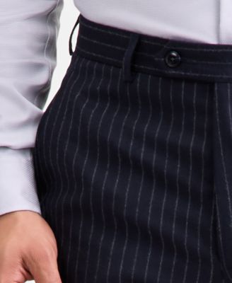 Men's Classic-Fit Wool-Blend Pinstripe Suit Separate Pants 