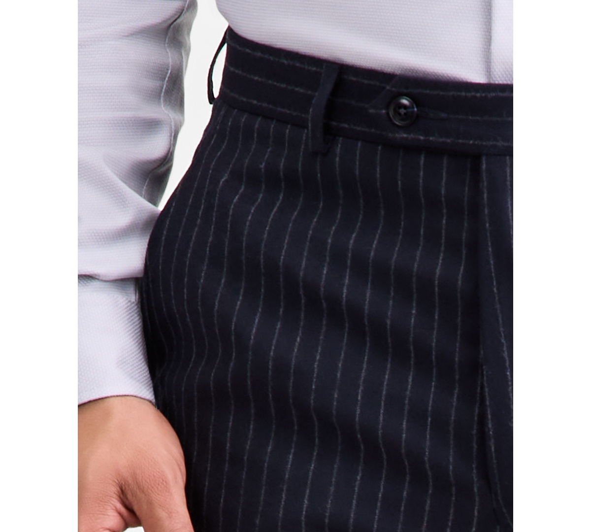 Michael Kors Men's Classic-fit Wool-blend Pinstripe Suit Separate Pants In Blue