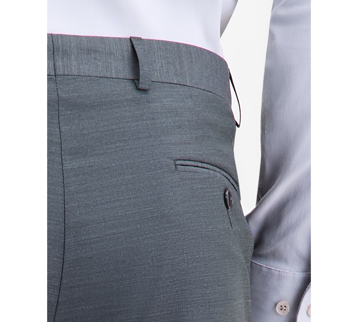 Michael Kors Men's Classic-fit Wool-blend Stretch Solid Suit Pants In Gray