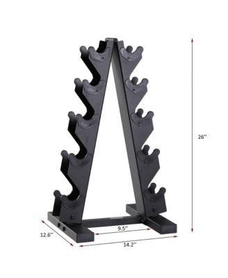 5, 10, 15, 20, 25 lb Cast Iron Dumbbell Free Hand Weight Set with Rack