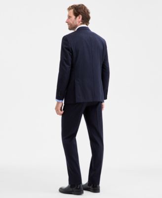 Men's Classic-Fit Wool-Blend Pinstripe Suit Separates 
