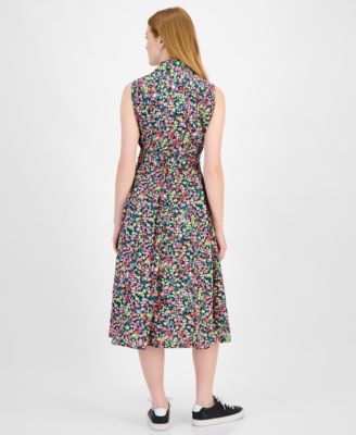 Women's Floral Lace-Trim Shirtdress