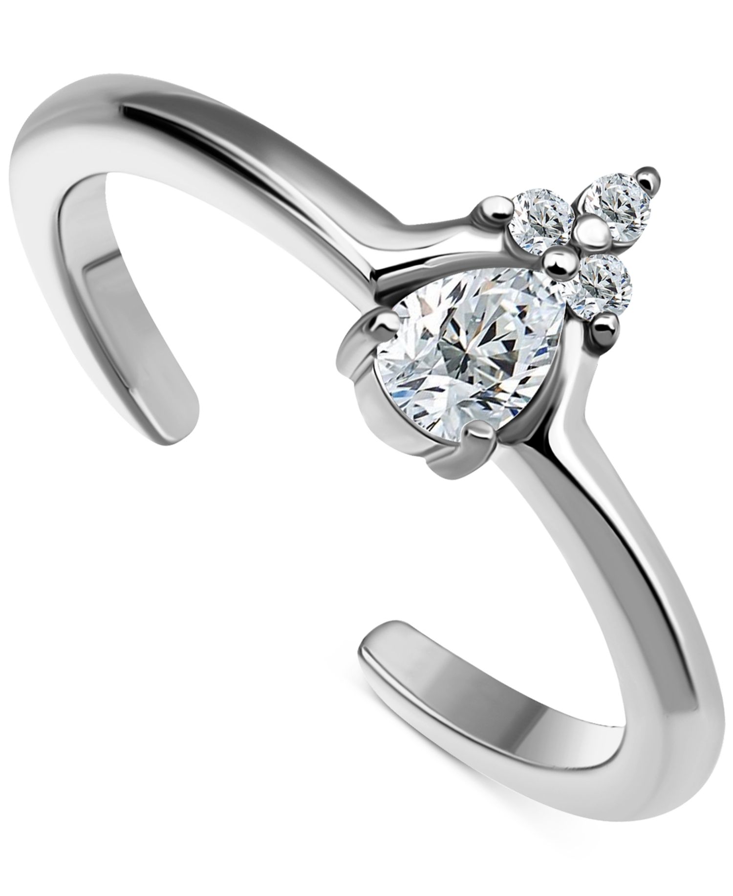 Cubic Zirconia Cluster Toe Ring