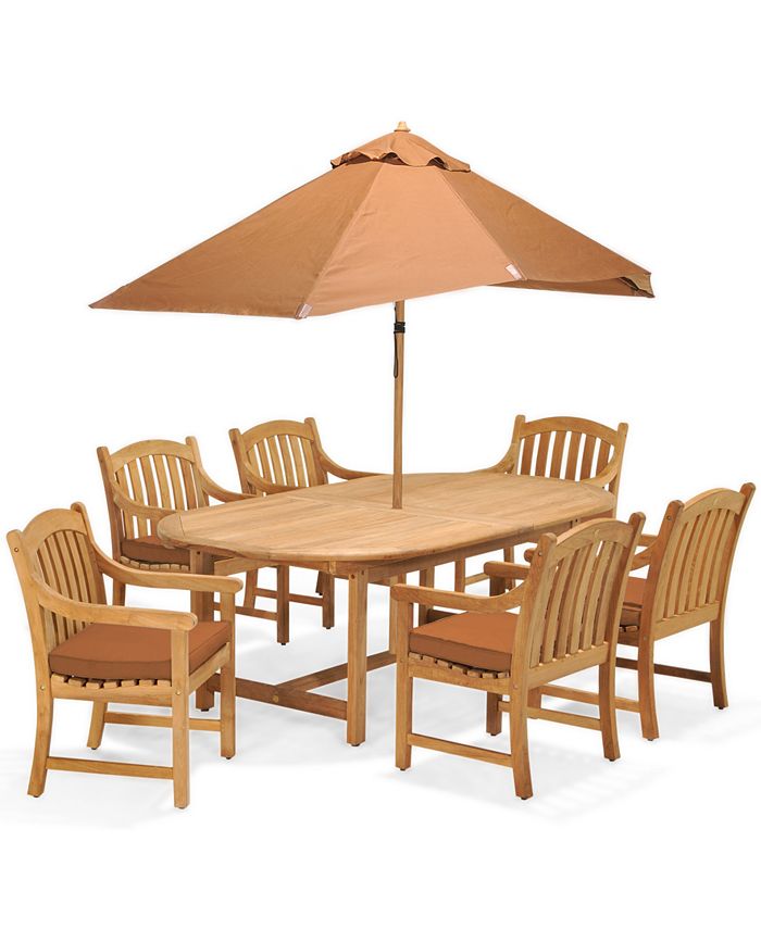 Furniture Bristol Outdoor Teak 7Pc. Dining Set (87" x 47" Dining Table